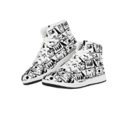 Sneakers originales unique design montant noires et blanches sneakers tendance artistique