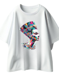 Robe t-shirt 100% coton Néfertiti colorful